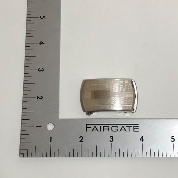 Sterling Silver Art Deco Engine-turned Belt Buckle - Picture 7 of 8